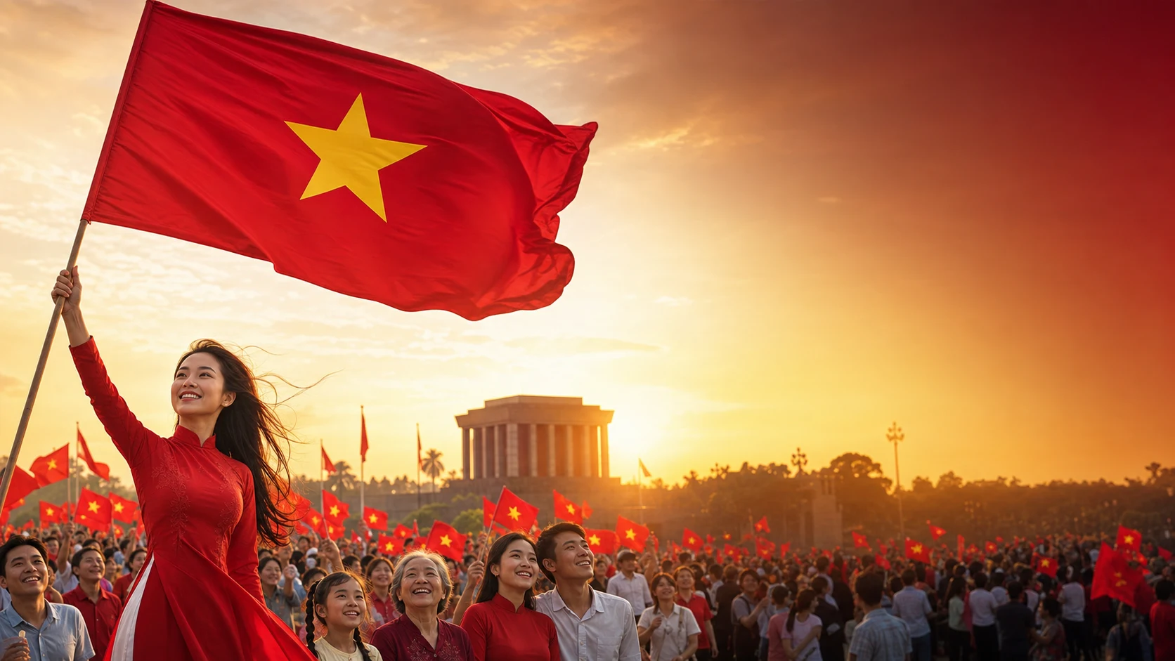 Người dân Việt Nam chào mừng Quốc khánh tại Quảng trường Ba Đình